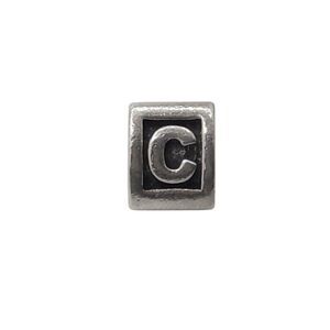 Pandora Authentic Sterling Silver Letter C Alphabet Block Initial Charm